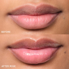 Glossier Balm Dotcom Lip Balm Rose Pink Tint application on cuticles