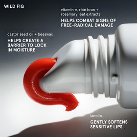 Glossier Balm Dotcom Wild Fig Coral Tint texture close-up