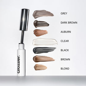 Glossier Boy Brow Eyebrow Gel Dark Brown brush close-up