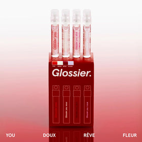 Glossier You fragrance bottle close-up showing warm and spicy notes