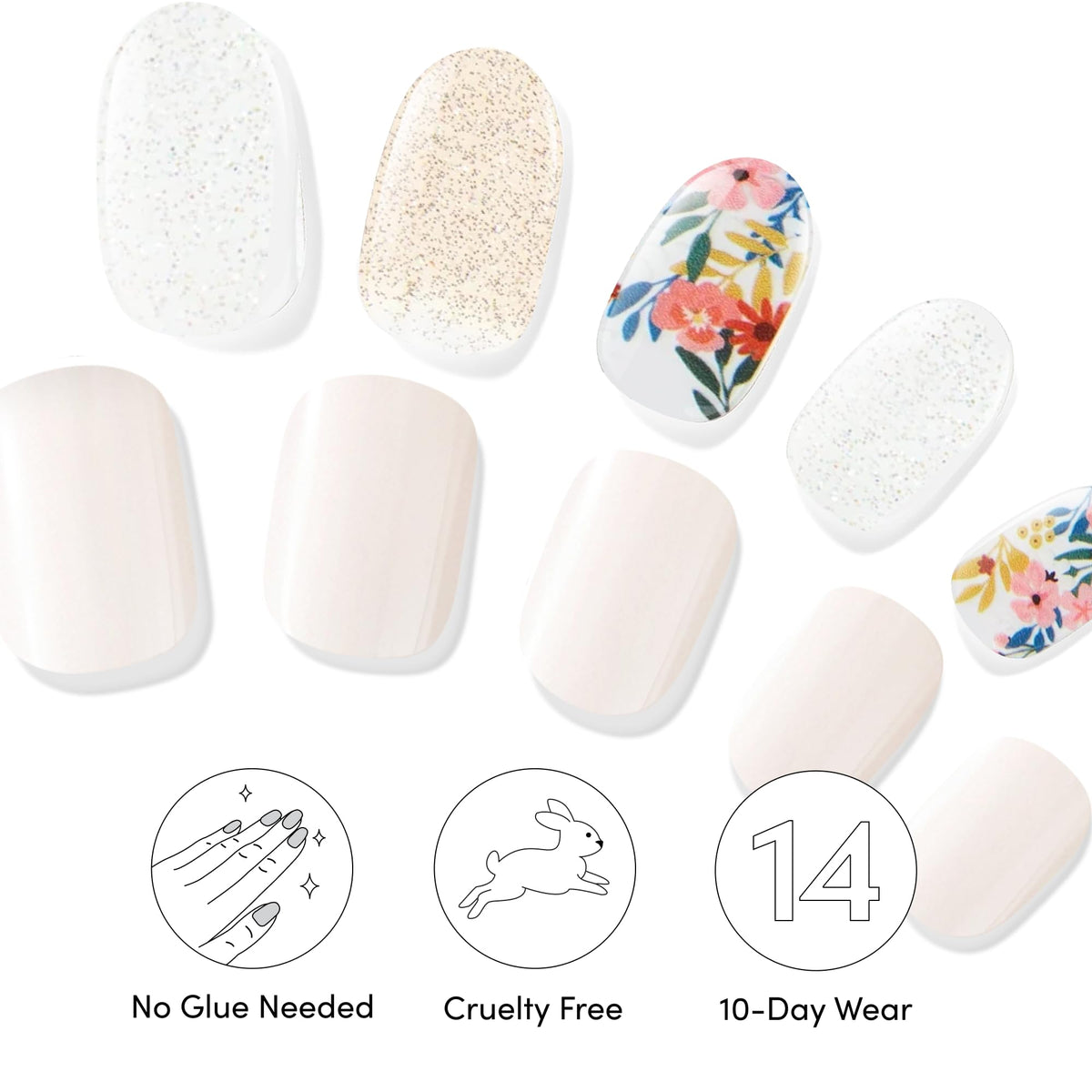 Glossy finish of Dashing Diva gel nail strips