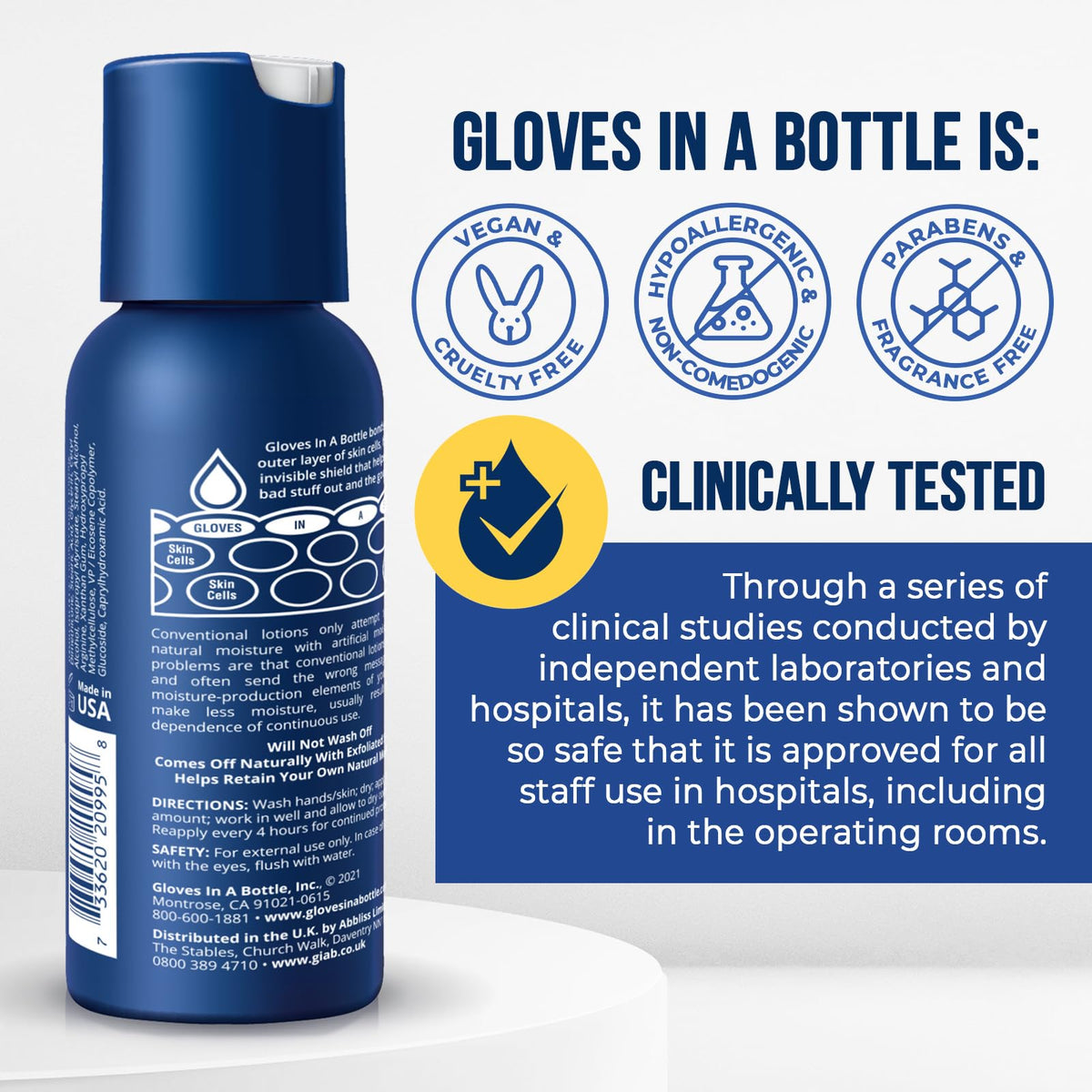 Gloves In A Bottle Shielding Lotion 60 mL with hands