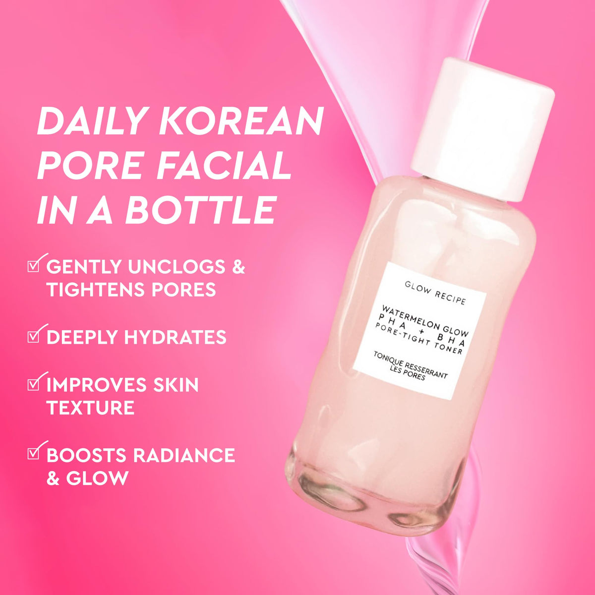 Glow Recipe PHA + BHA Face Toner 40ml bottle with cap
