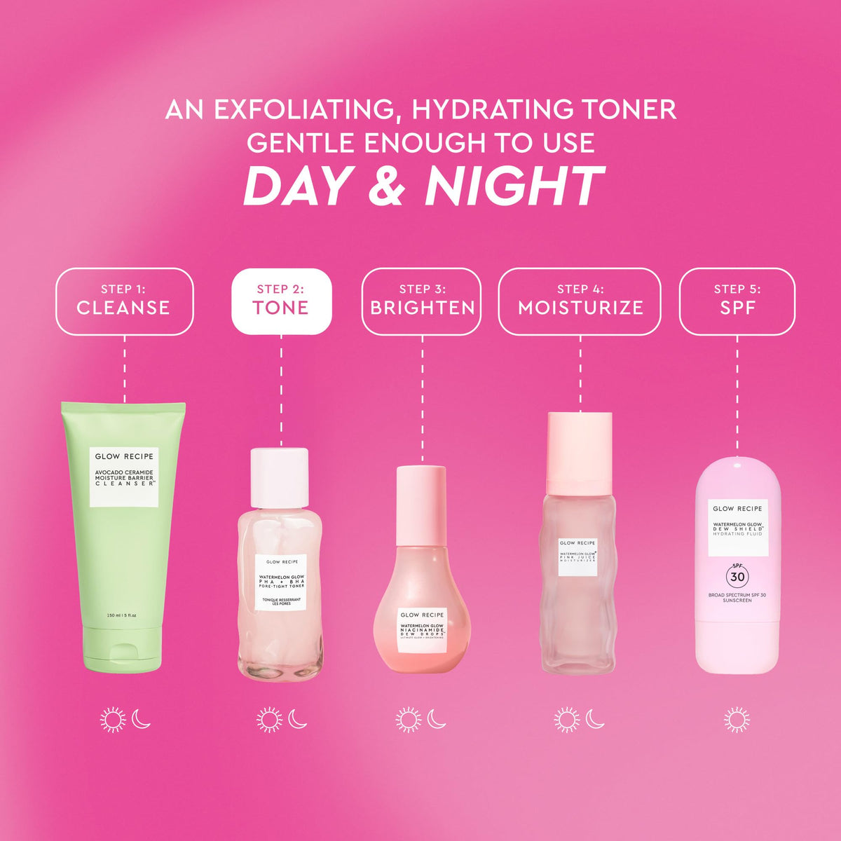 Glow Recipe PHA + BHA Face Toner 40ml in a skincare routine