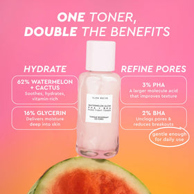 Glow Recipe PHA + BHA Face Toner 40ml on a bathroom counter