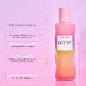 Glow Recipe toner back view with ingredient list