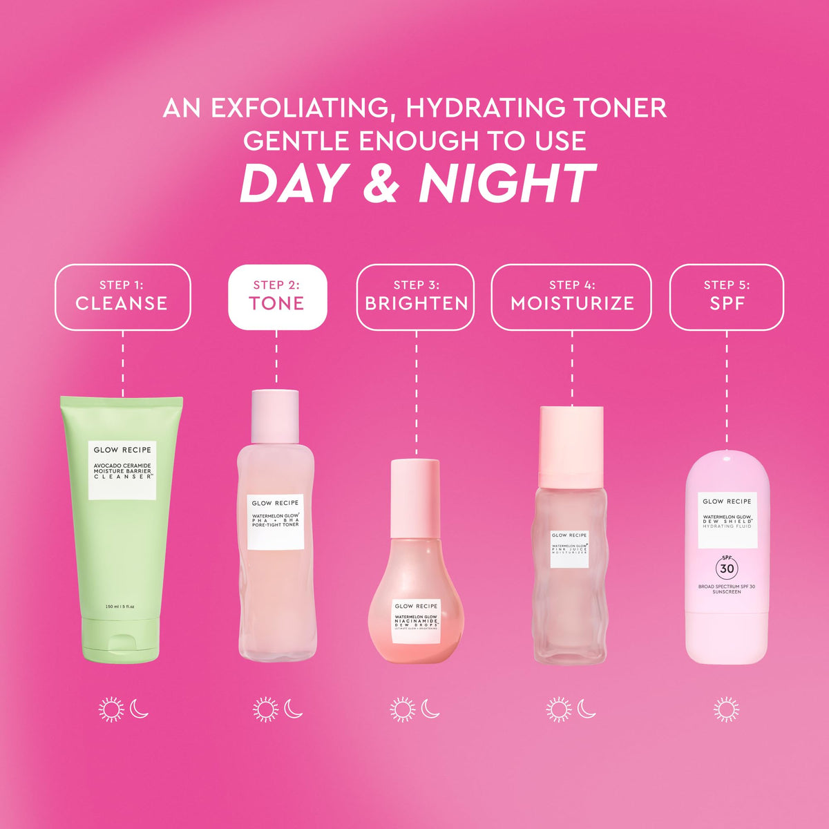 Glow Recipe toner with a fresh watermelon slice