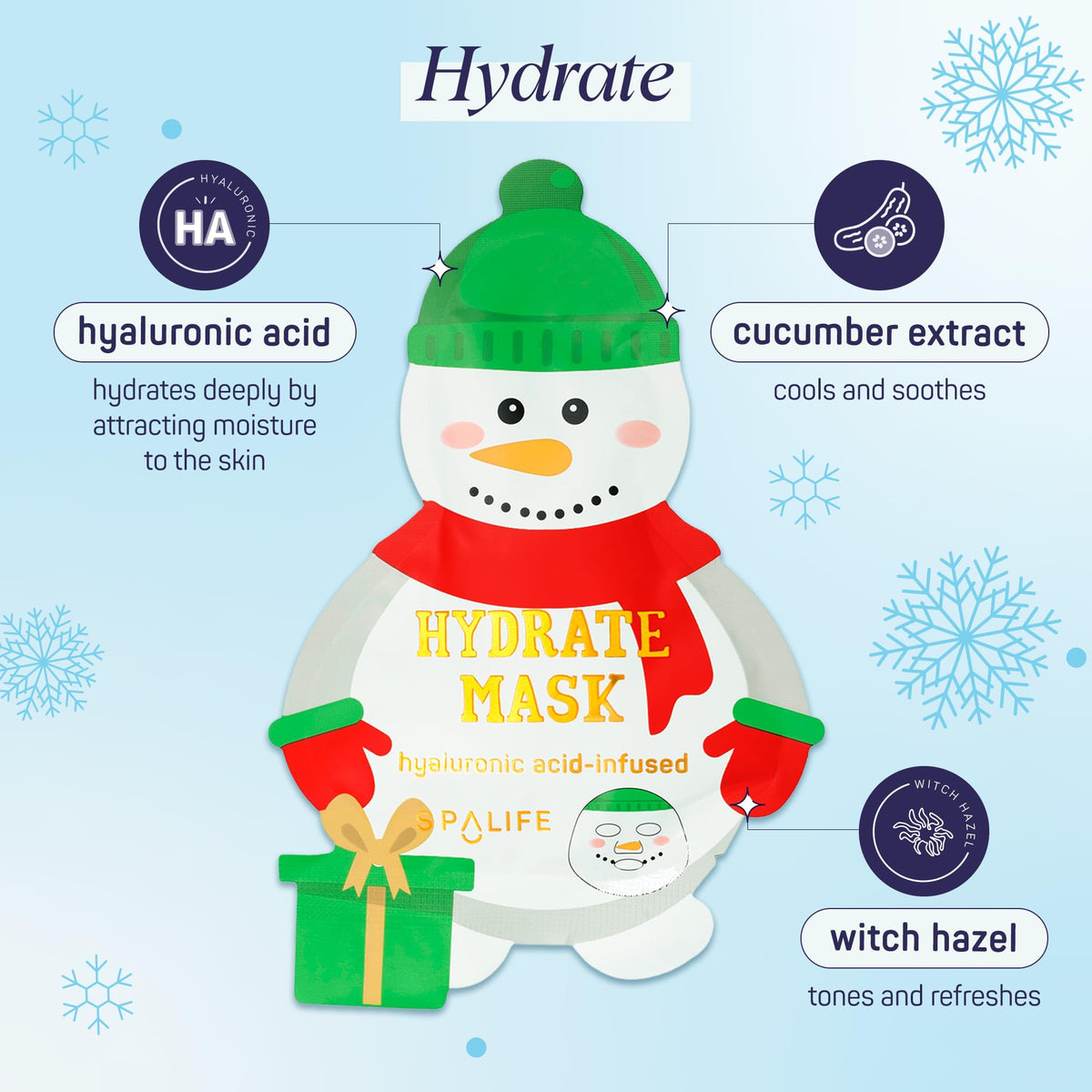 Glow Santa mask with collagen and cucumber extract