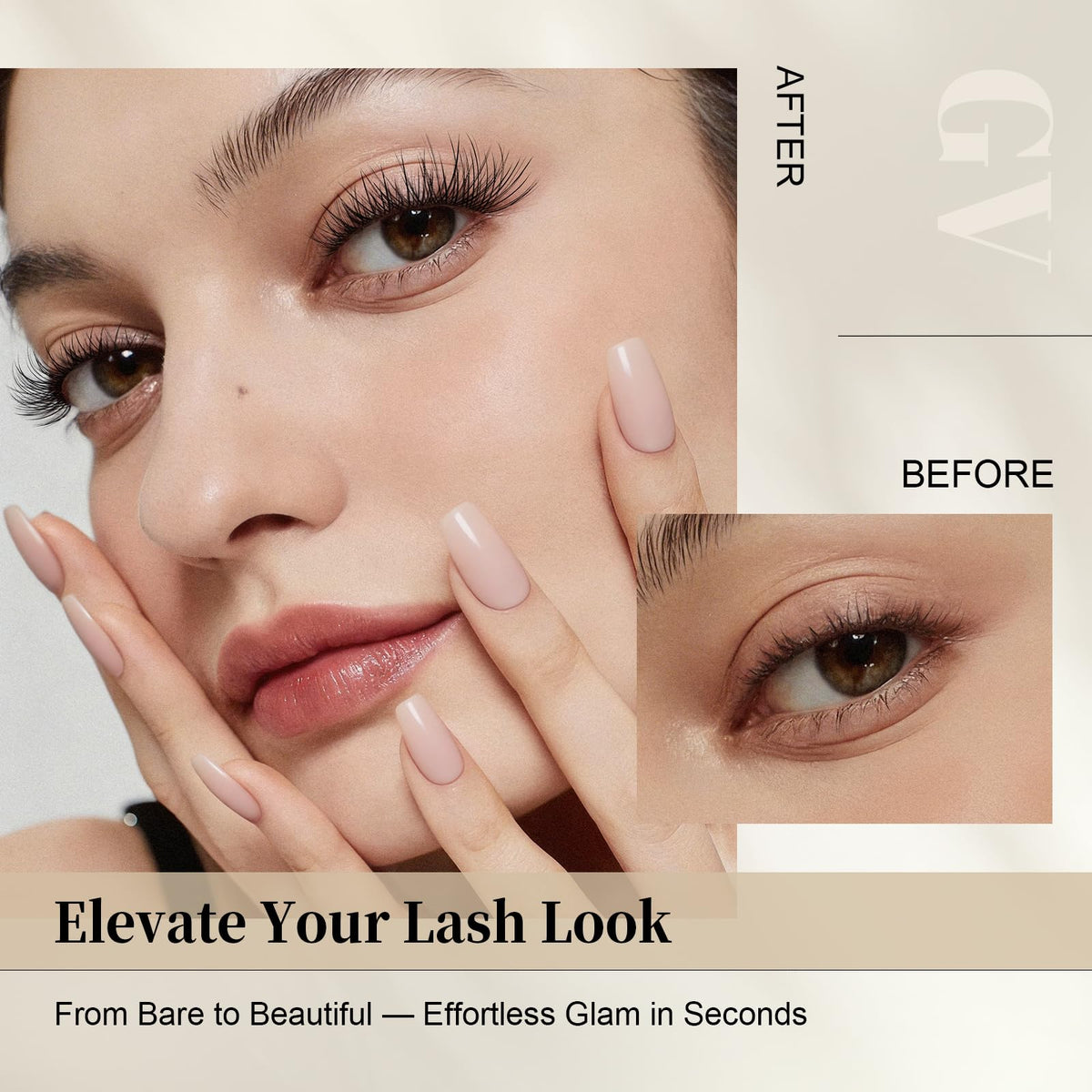 GlowVane TrueCurve Lash Clusters arranged in a stylish layout