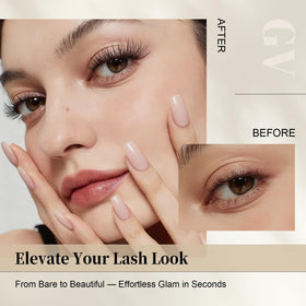 GlowVane TrueCurve Lash Clusters arranged in a stylish layout