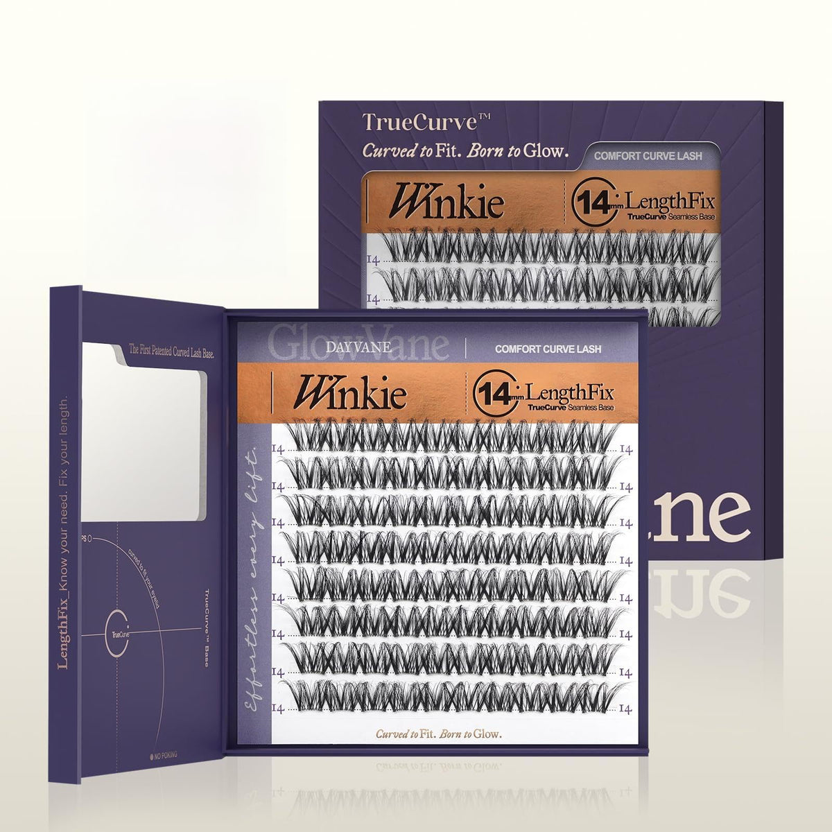 GlowVane TrueCurve Lash Clusters Winkie front view