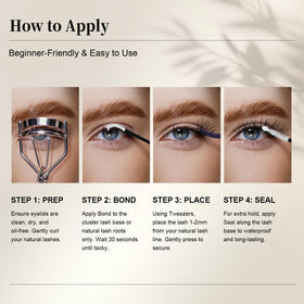GlowVane TrueCurve Lash Clusters with applicator tool