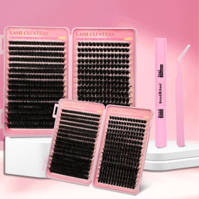 Gmagictobo Cluster Eyelash Extensions Kit components laid out