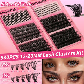 Gmagictobo lash clusters applied on model's eyes
