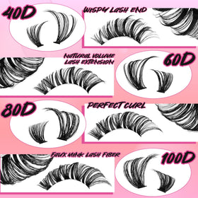 Gmagictobo lash clusters kit contents laid out