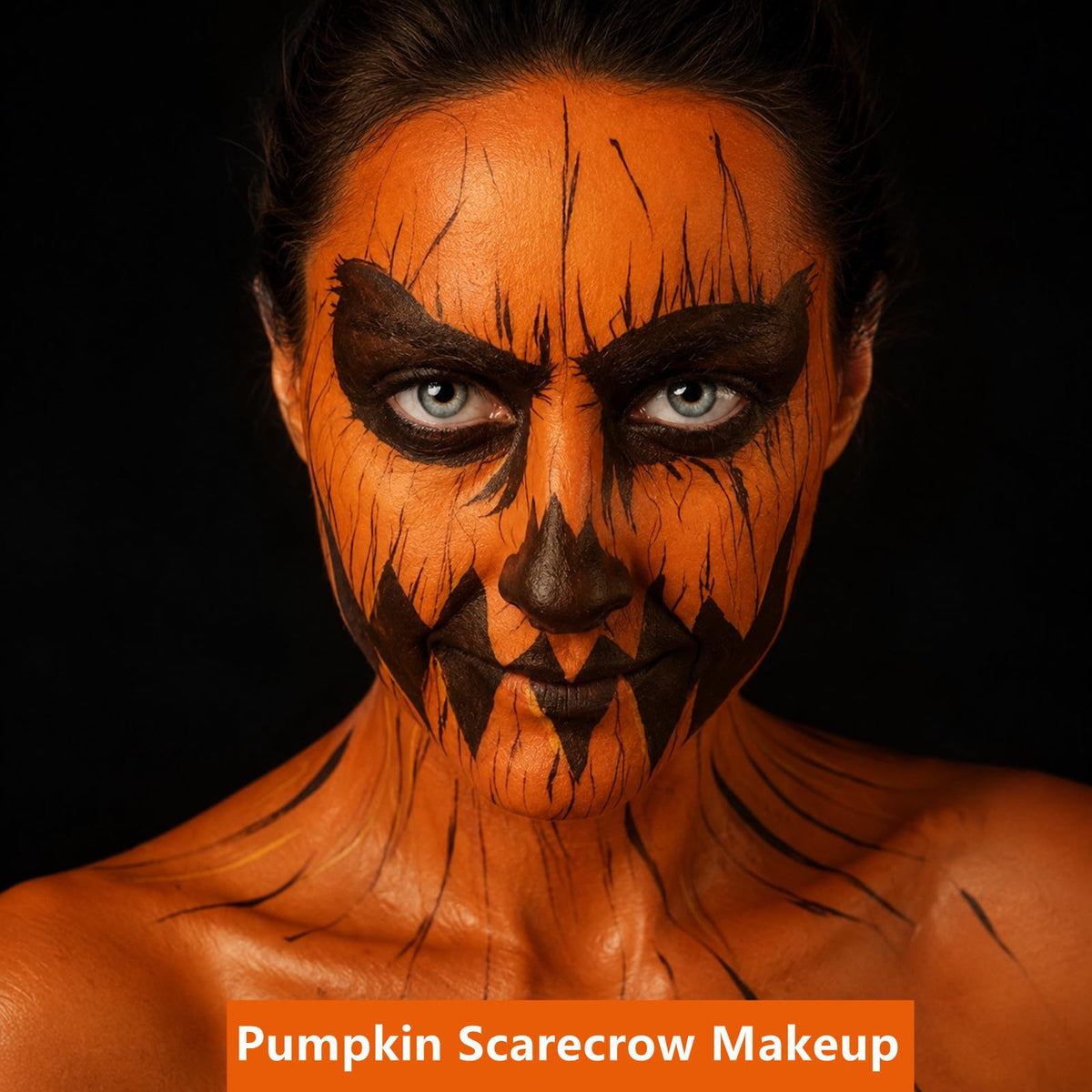 Go Ho Orange Face Body Paint 2.37oz application process