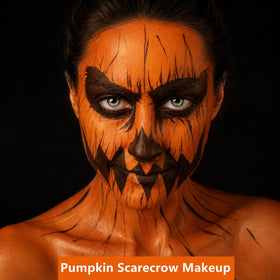 Go Ho Orange Face Body Paint 2.37oz application process