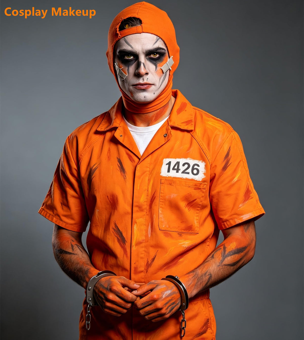 Go Ho Orange Face Body Paint 2.37oz blended on skin