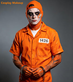 Go Ho Orange Face Body Paint 2.37oz blended on skin