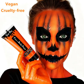 Go Ho Orange Face Body Paint 2.37oz used for Halloween makeup