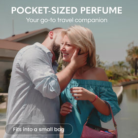 GODA Pheromones Perfume for Women on a travel bag