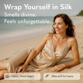 GODA Silk Body Oil 200g bottle in a relaxing spa setting