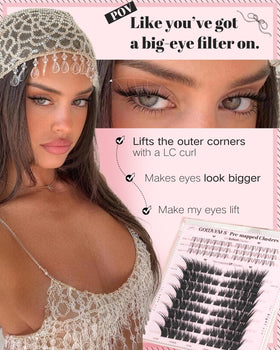 Goddvenus bottom lash clusters in 5-7mm displayed