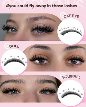 Goddvenus Fluffy Manga Lash Clusters in use