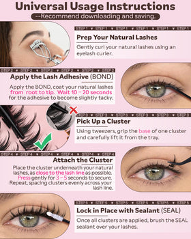 Goddvenus Fluffy Manga Lash Clusters kit contents