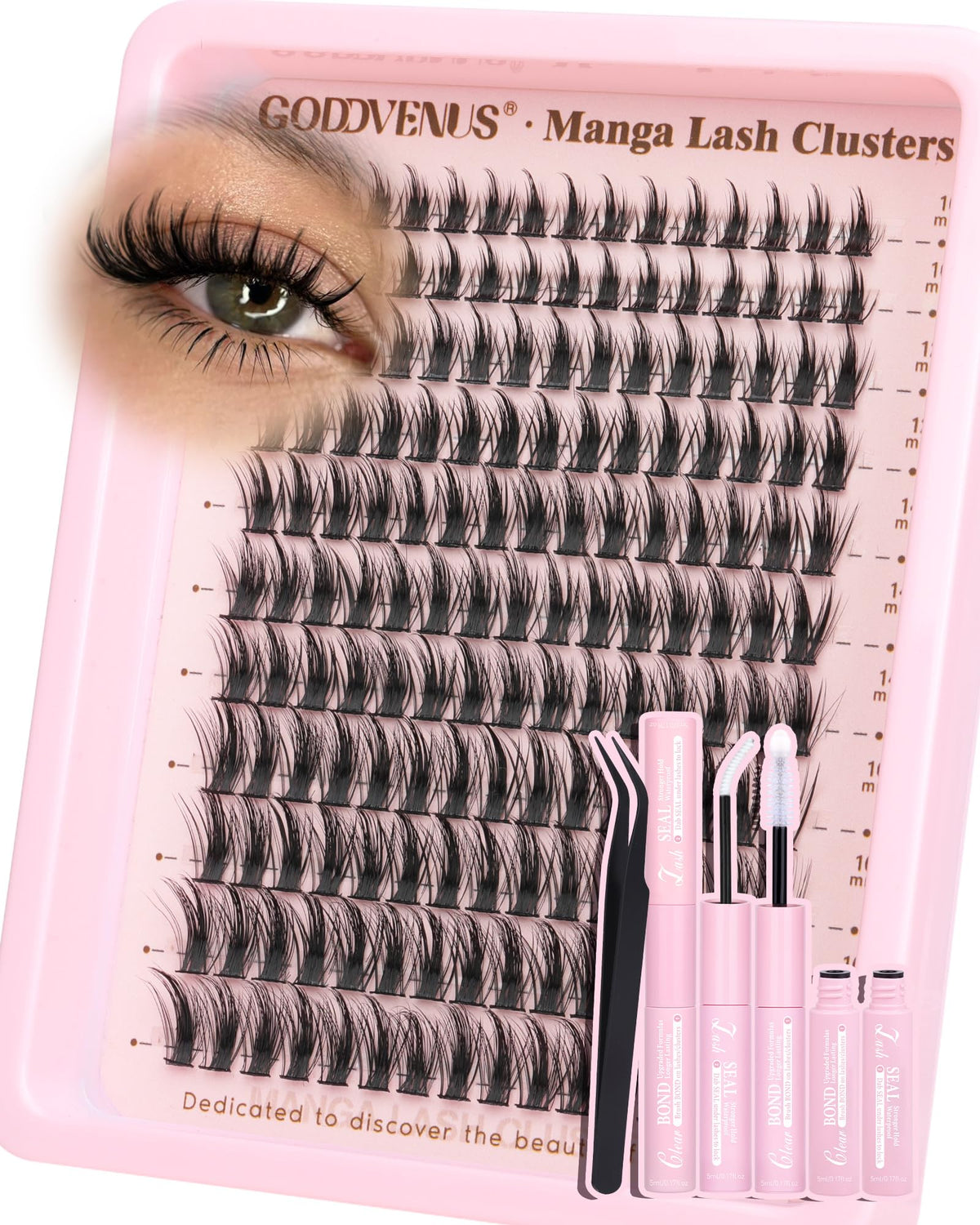 Goddvenus Fluffy Manga Lash Clusters Kit front view