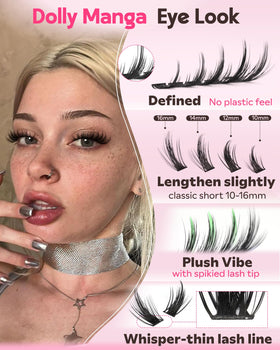 Goddvenus Fluffy Manga Lash Clusters with spiked tips