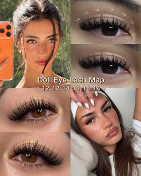Goddvenus lash clusters applied on model's eyes
