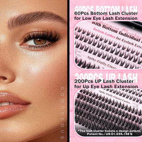 Goddvenus lash clusters applied to model's eyes