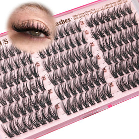 Goddvenus lash clusters displayed on a makeup table