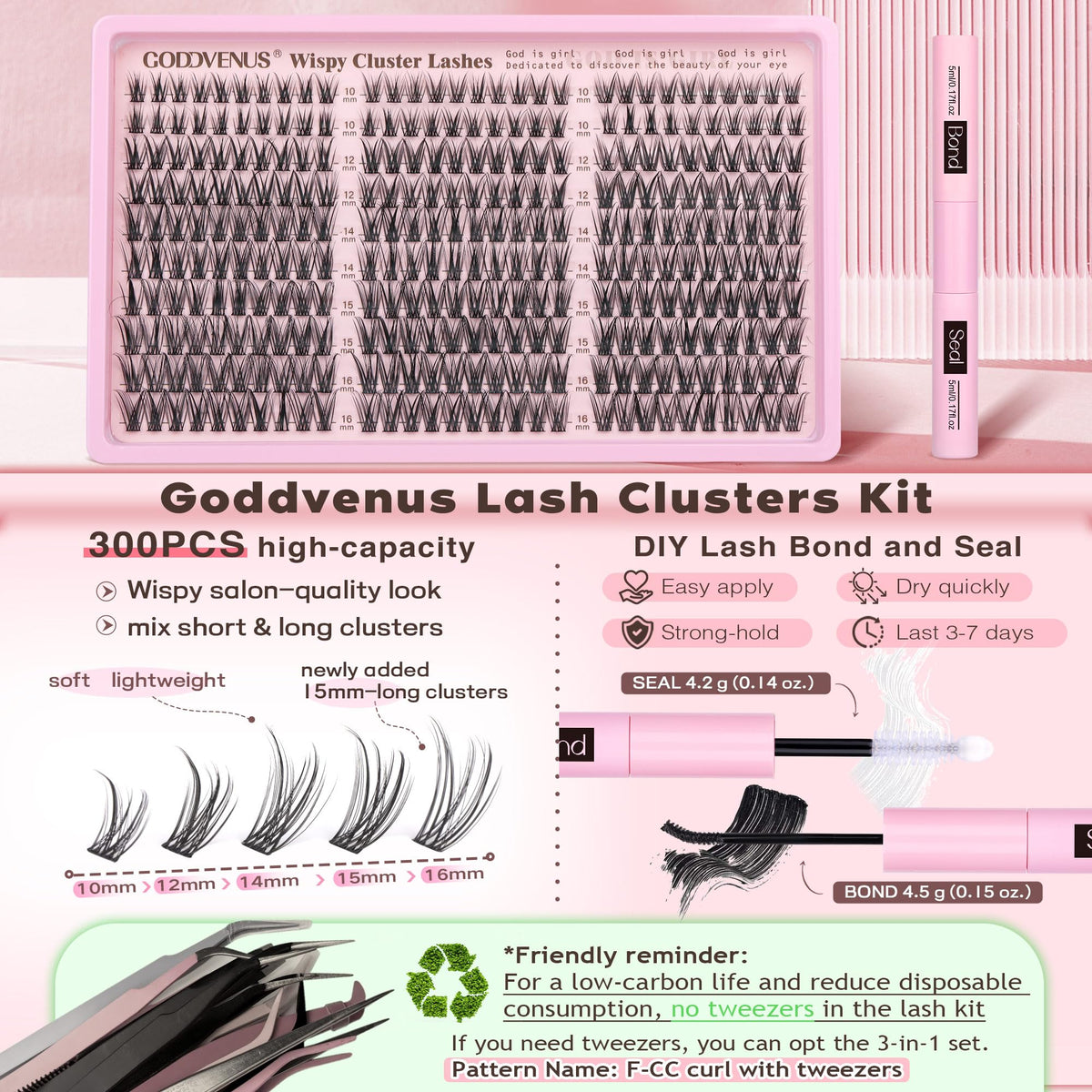 Goddvenus Lash Clusters in use on model
