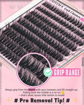 Goddvenus lash clusters in various lengths laid out