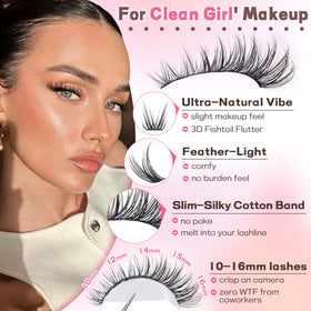Goddvenus Lash Clusters Kit 10-16mm length comparison