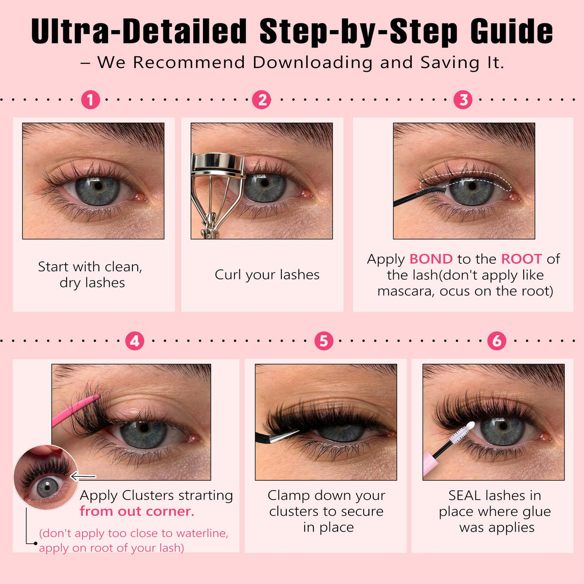Goddvenus lash clusters kit packaging