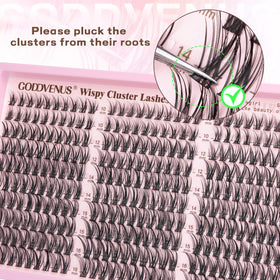 Goddvenus Lash Clusters Kit showing individual lashes
