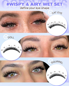 Goddvenus lash clusters kit with all components laid out