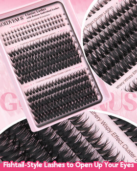Goddvenus lash clusters kit with top and bottom lashes