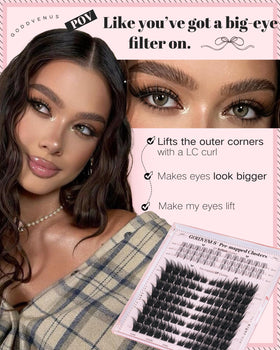 Goddvenus lash clusters labeled for easy DIY application
