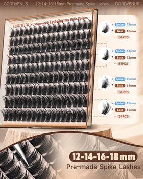 Goddvenus lash clusters showing different lengths