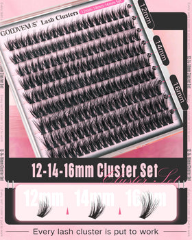 Goddvenus lash clusters with applicator tool and adhesive