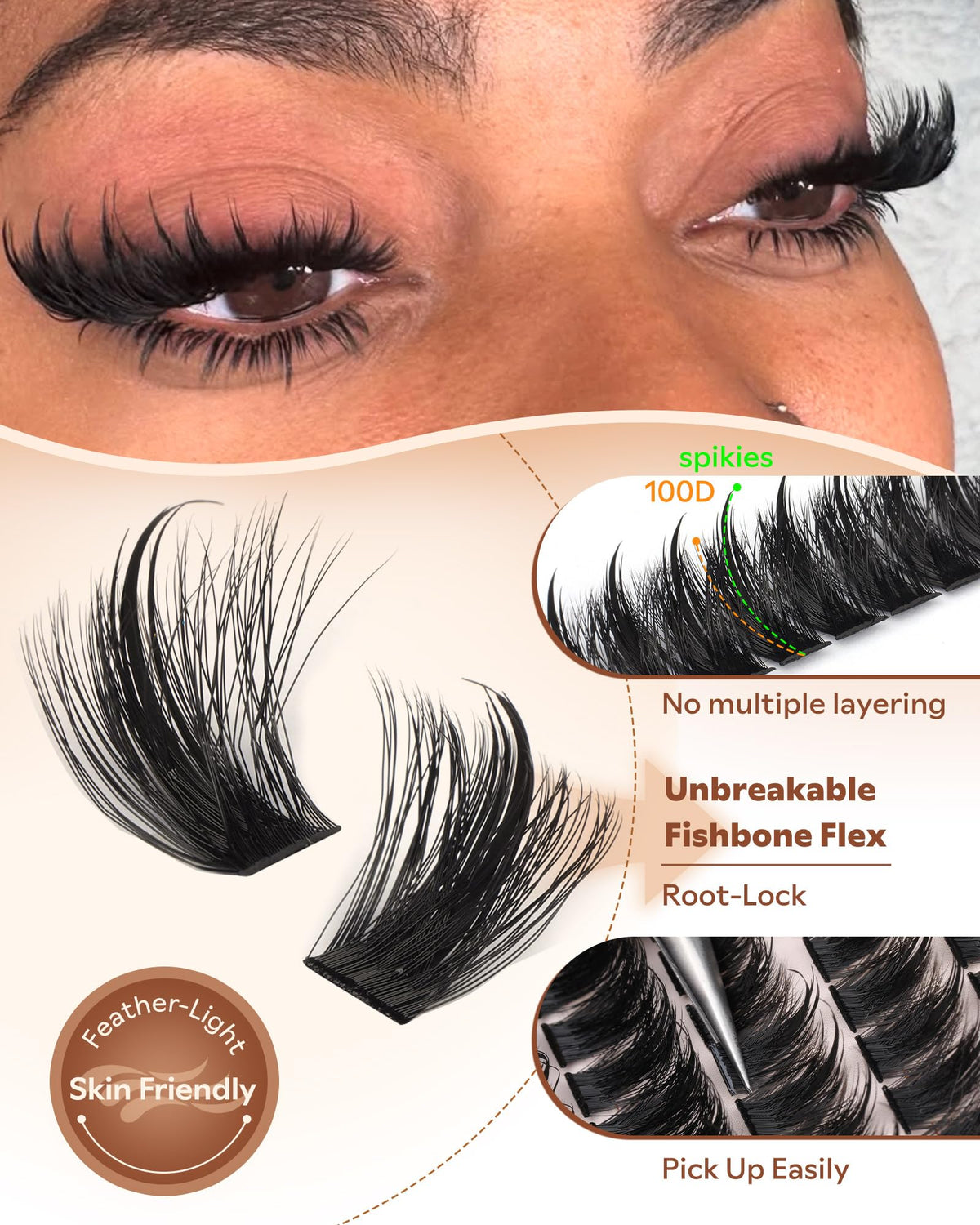 Goddvenus Manga Lash Clusters in various lengths from 10mm to 18mm
