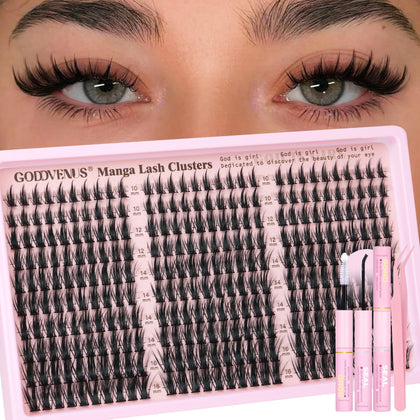 Goddvenus Manga Lash Clusters Kit packaging front view with 300 pcs
