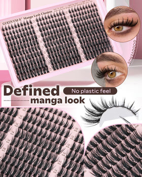 Goddvenus Manga Lash Clusters Kit with strong-hold bond glue