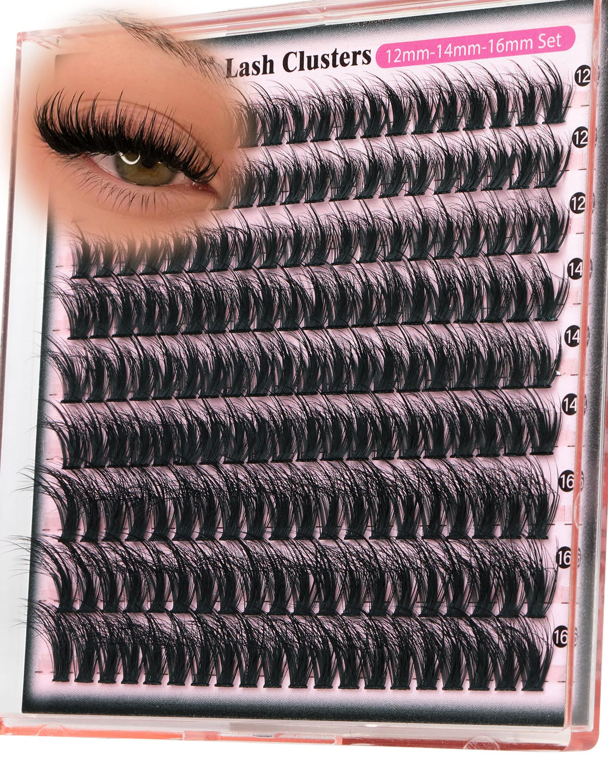 Goddvenus Spider Lash Clusters front view with multiple lengths