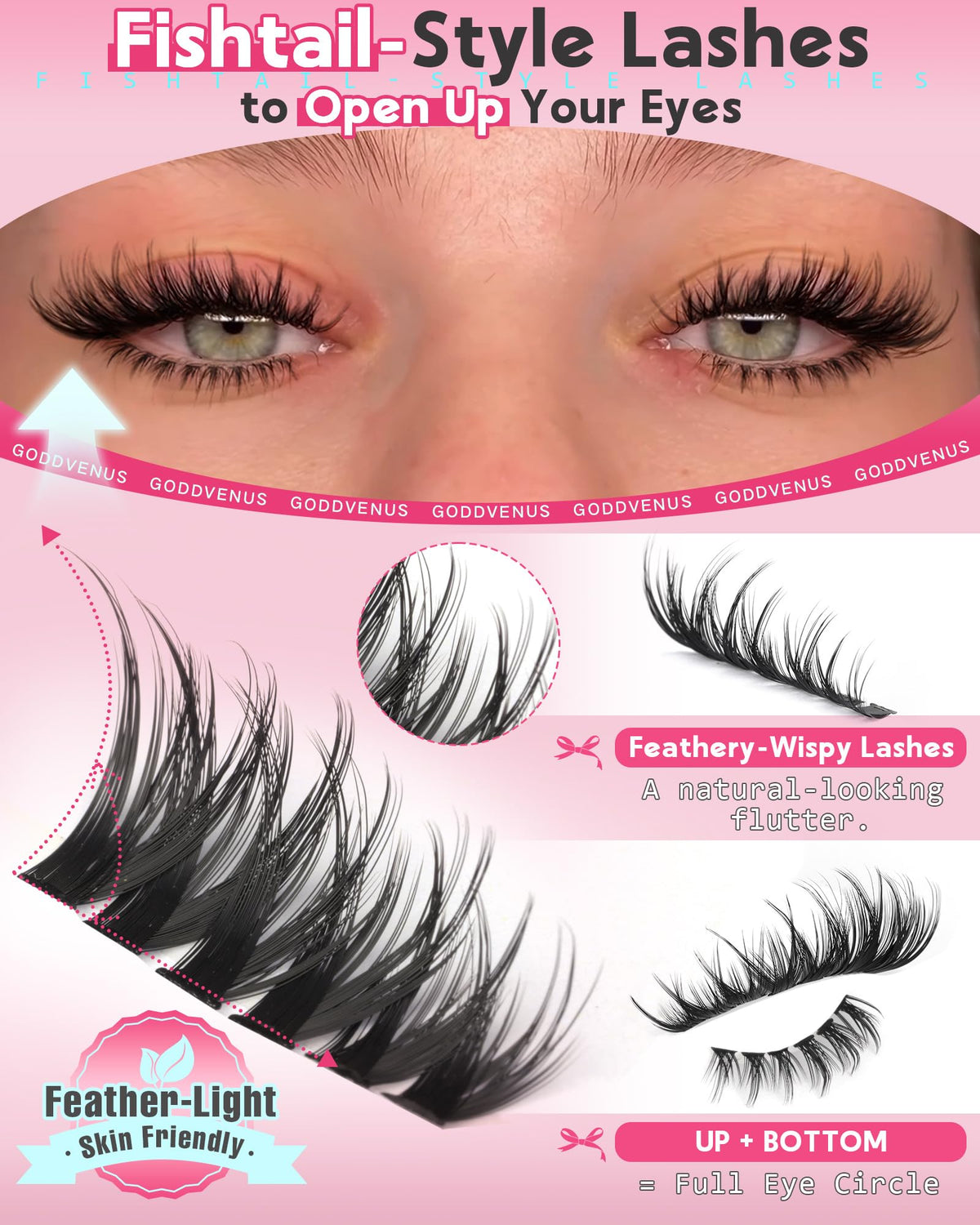 Goddvenus Wispy Eye Lash Clusters Kit packaging details