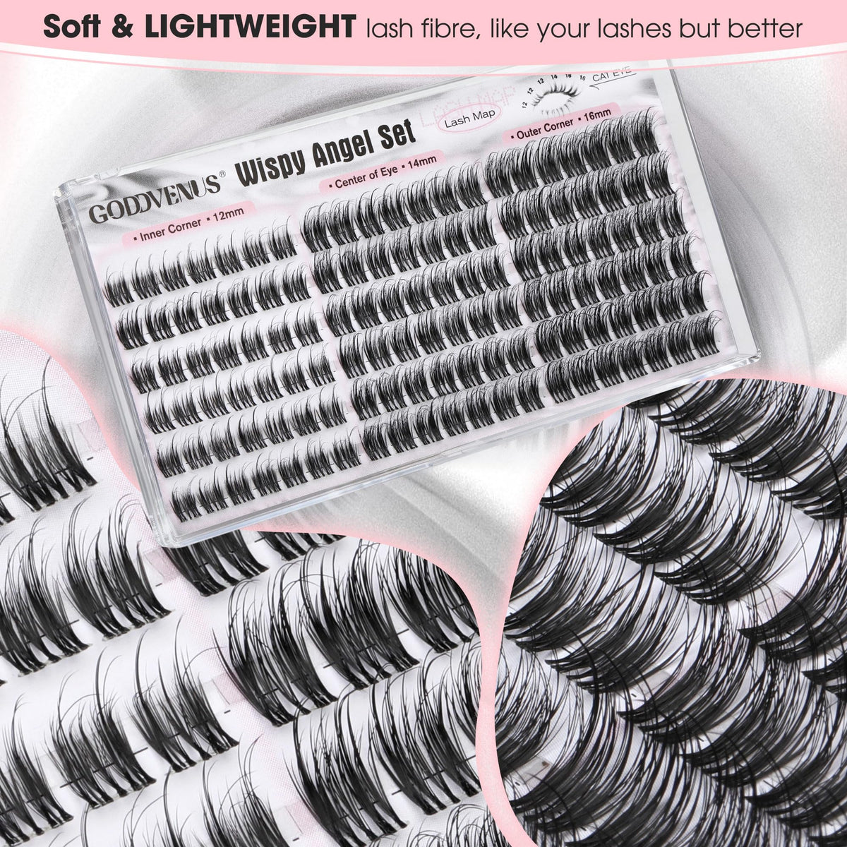 Goddvenus Wispy Natural Lash Clusters application demonstration